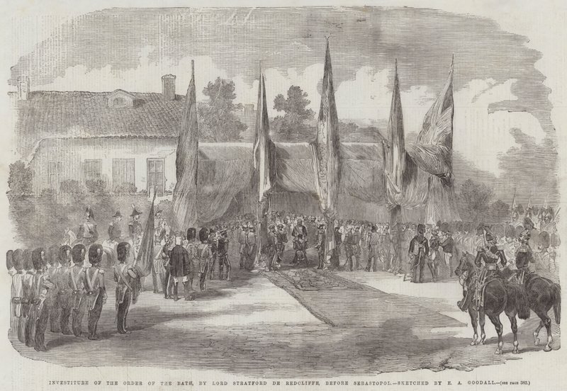 Investidura da Ordem do Banho, de Lord Stratford de Redcliffe, antes de Sebastopol de Edward Angelo Goodall