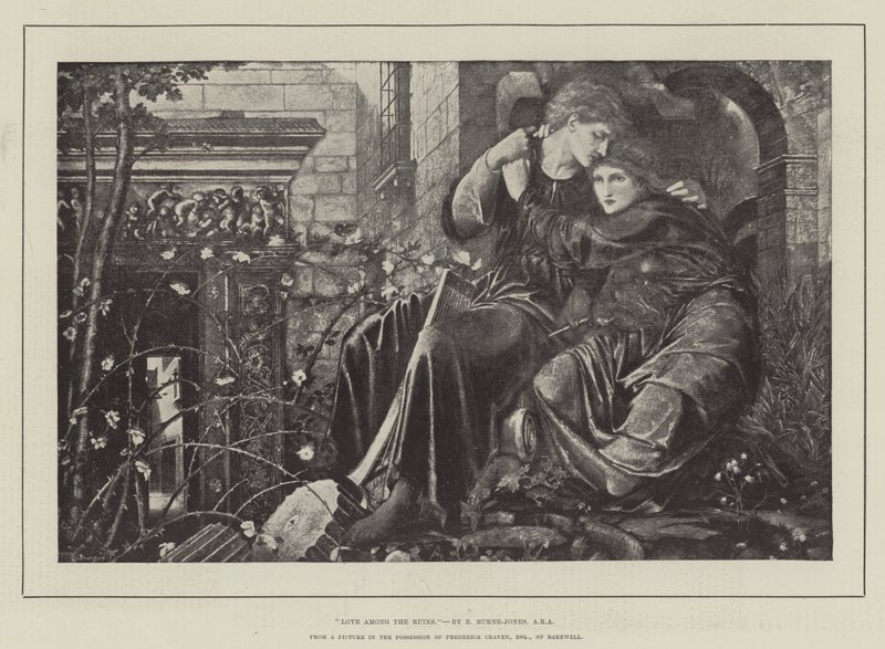 Amor entre as ruínas de Edward Burne Jones