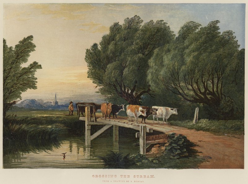 Cruzando o córrego (chromolitho) de Edward Duncan