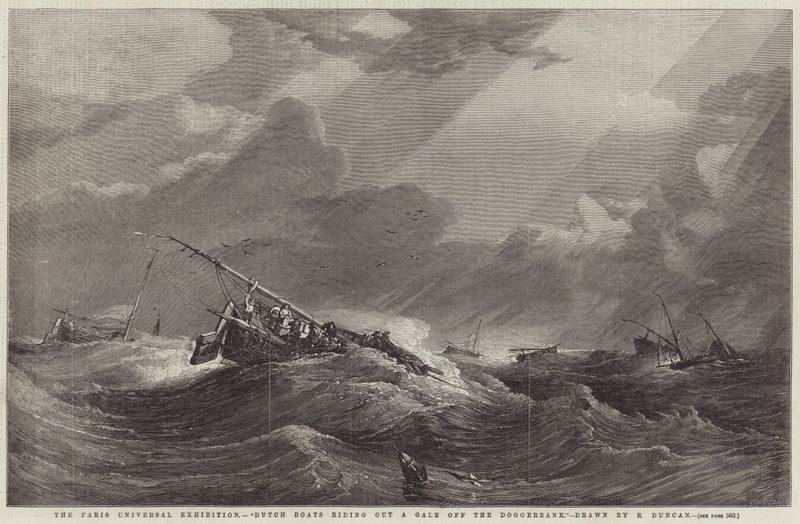 A Exposição Universal de Paris, Barcos Holandeses montando um Gale fora do Doggerbank de Edward Duncan