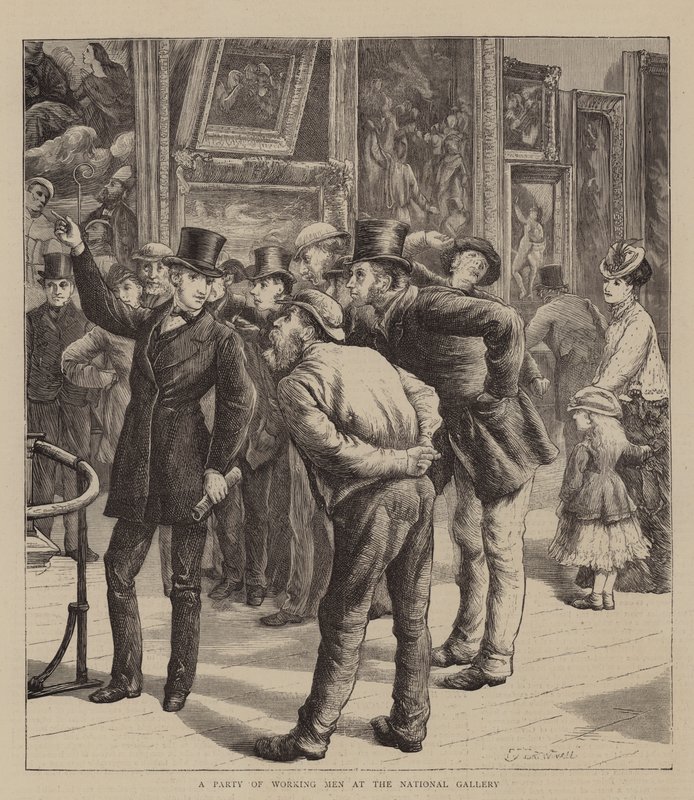 Um partido de homens trabalhadores na National Gallery de Edward Frederick Brewtnall