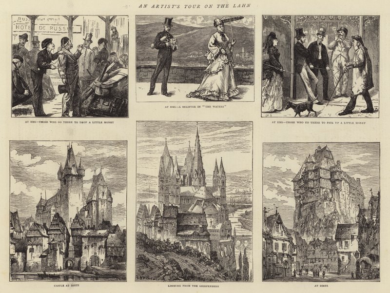 Um tour do artista no Lahn de Edward Frederick Brewtnall