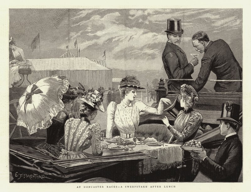 Em Doncaster Races, um sorteio após o almoço de Edward Frederick Brewtnall