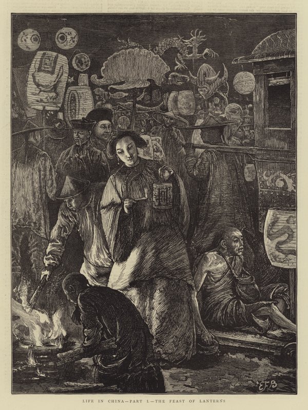 A vida na China, parte I, a festa das lanternas de Edward Frederick Brewtnall