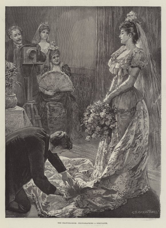 A sala de desenho, fotografando uma Debutante de Edward Frederick Brewtnall