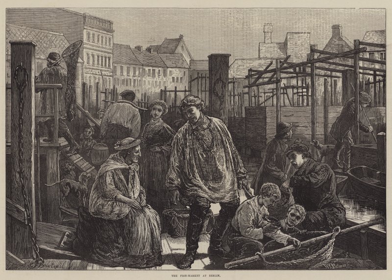 O mercado de peixe em Berlim de Edward Frederick Brewtnall