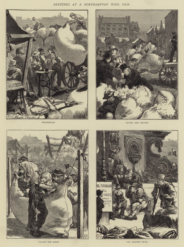 Esboços em uma feira de lã de Northampton de Edward John Gregory