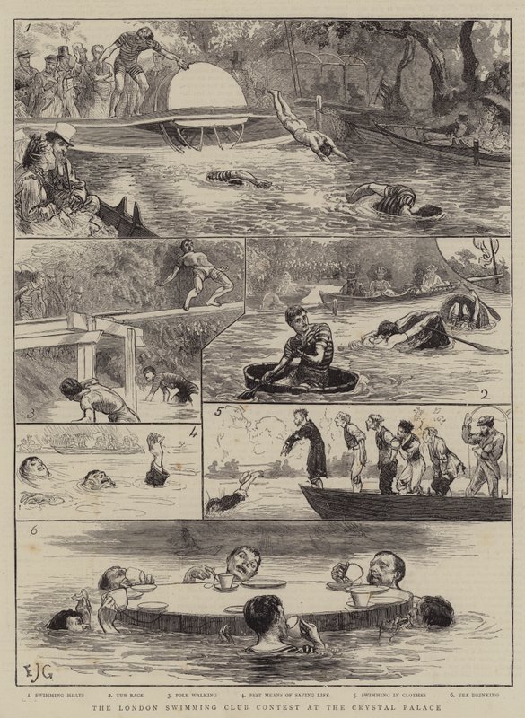 O Concurso do Clube de Natação de Londres no Crystal Palace de Edward John Gregory