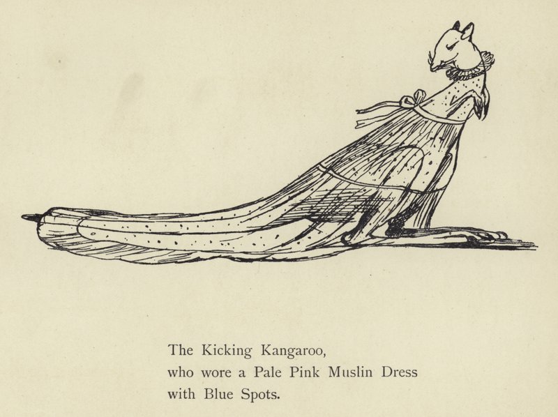 O canguru chutando de Edward Lear