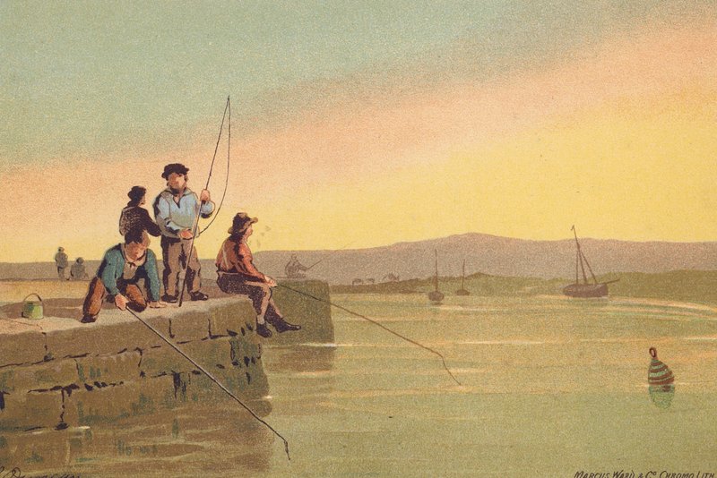 O cais de Berwick (litografia a cores) de Edward (after) Duncan