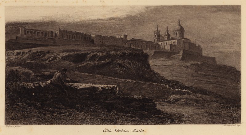 Cidade Velha, Malta (gravura) de Edward (after) Lear