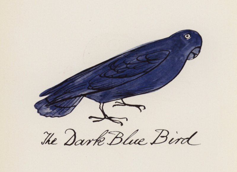 Edward Lear, The Bird Book: The Dark Blue Bird (lito colorido) de Edward (after) Lear
