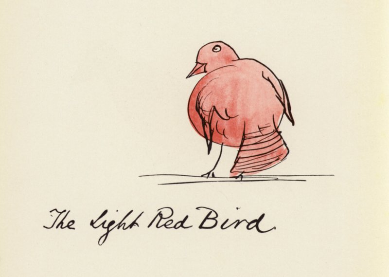 Edward Lear, The Bird Book: O Pássaro Vermelho Claro (cor litho) de Edward (after) Lear