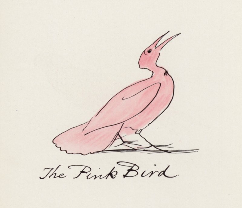 Edward Lear, The Bird Book: The Pink Bird (lito colorido) de Edward (after) Lear