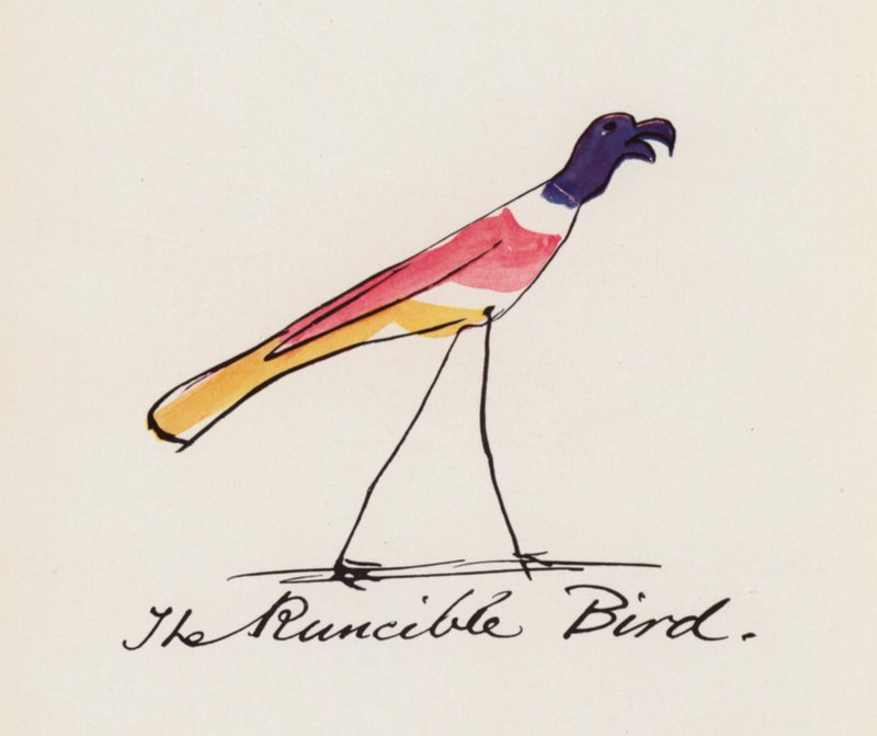Edward Lear, The Bird Book: The Runcible Bird (lito colorido) de Edward (after) Lear