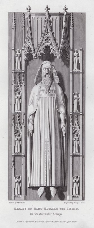 Efígie do Rei Eduardo III, na Abadia de Westminster (gravura) de Edward Blore
