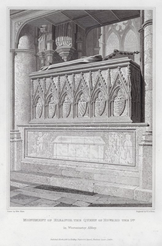 Monumento de Eleanor, a Rainha de Eduardo I, na Abadia de Westminster (gravura) de Edward Blore