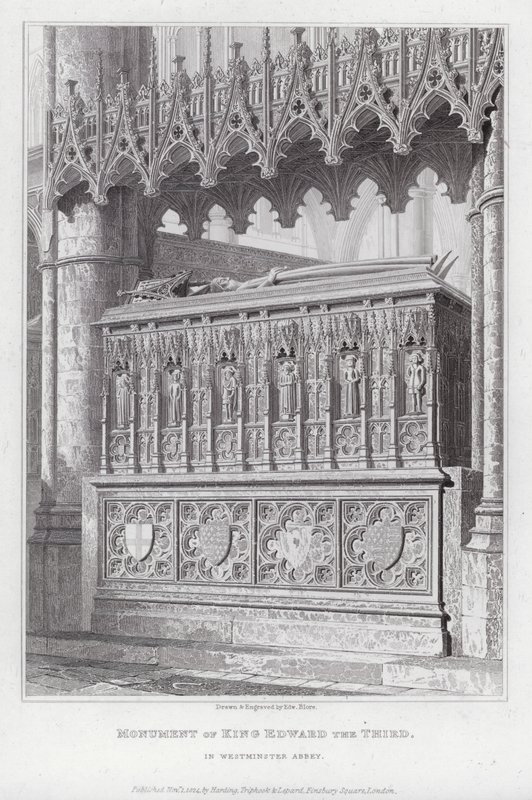 Monumento do Rei Eduardo III, na Abadia de Westminster (gravura) de Edward Blore