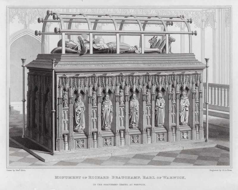 Monumento de Richard Beauchamp, Conde de Warwick, na Capela Beauchamp em Warwick (gravura) de Edward Blore