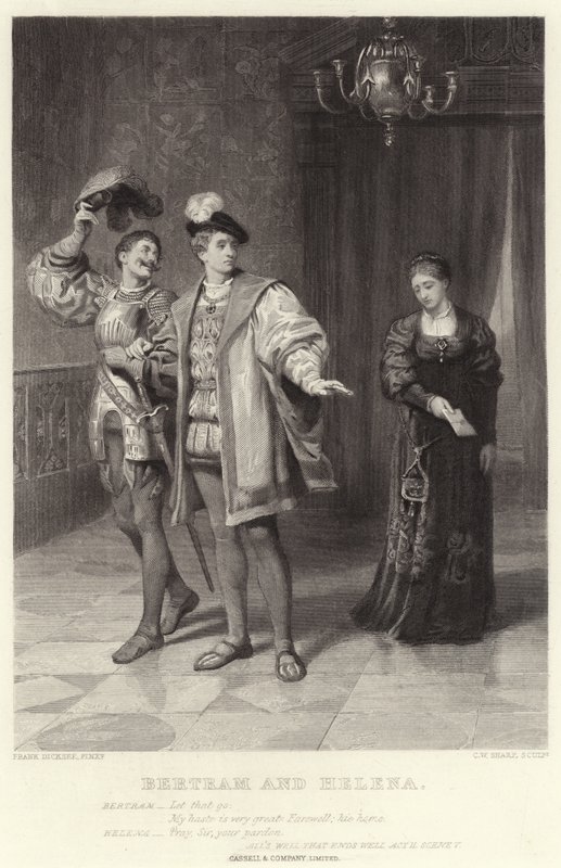 Bertram e Helena, All&39;s Well que termina Bem, Ato II, Cena V de Edward Burne Jones