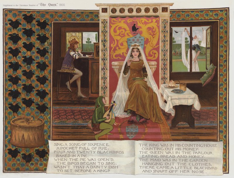 Cante uma Canção de Sixpence (chromolitho) de Edward Charles Clifford