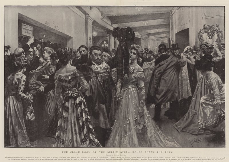 A sala de camuflagem da Ópera de Berlim depois da peça (litografia) de Edward Cucuel