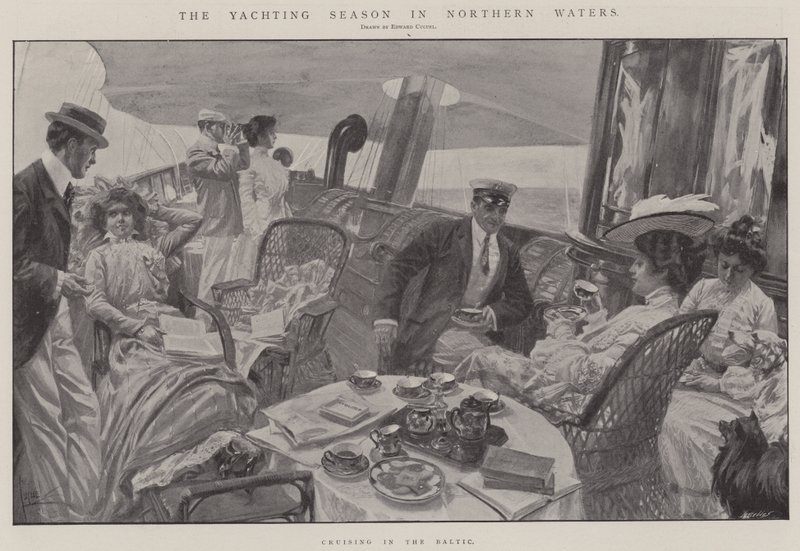 A época dos iates nas águas do Norte (litografia) de Edward Cucuel