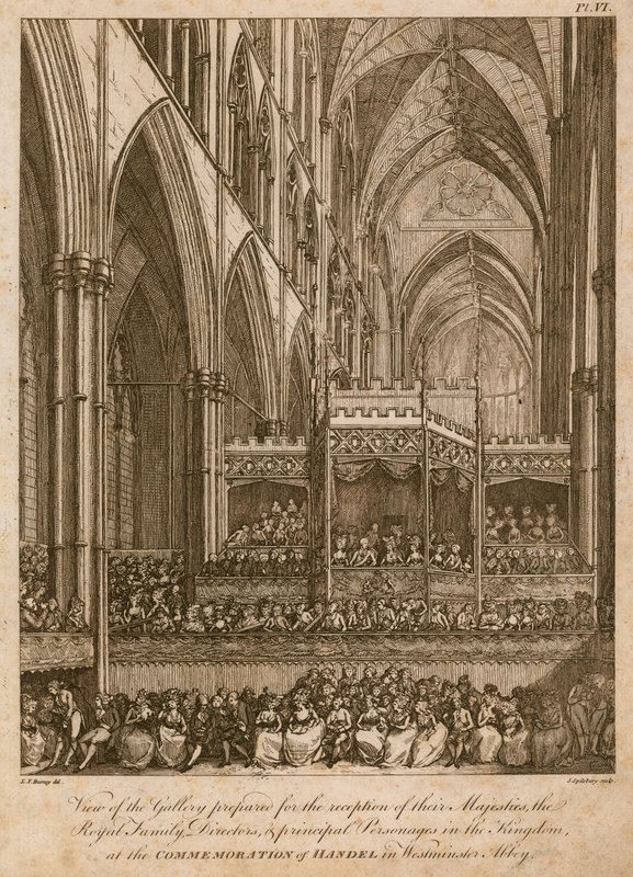Comemoração de Handel, Abadia de Westminster, Londres de Edward Dayes