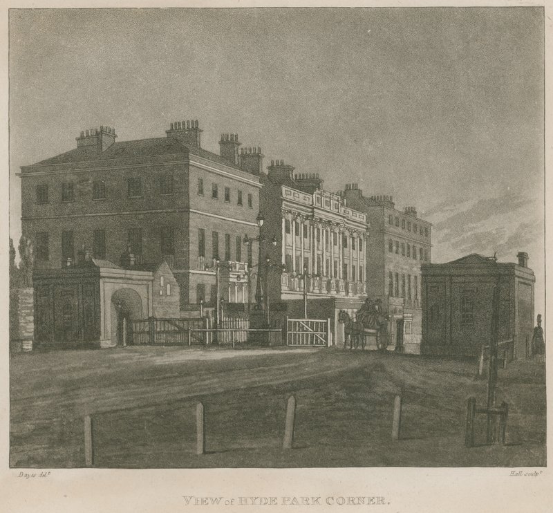 Hyde Park Turnpike, canto de Hyde Park, Londres de Edward Dayes