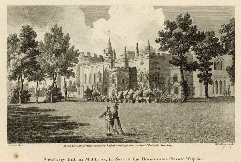 Strawberry Hill, Twickenham, Londres, a sede do Honorável Horace Walpole de Edward Dayes