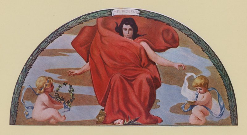 Melpomene, Musa da Tragédia (litografia a cores) de Edward Emerson Simmons