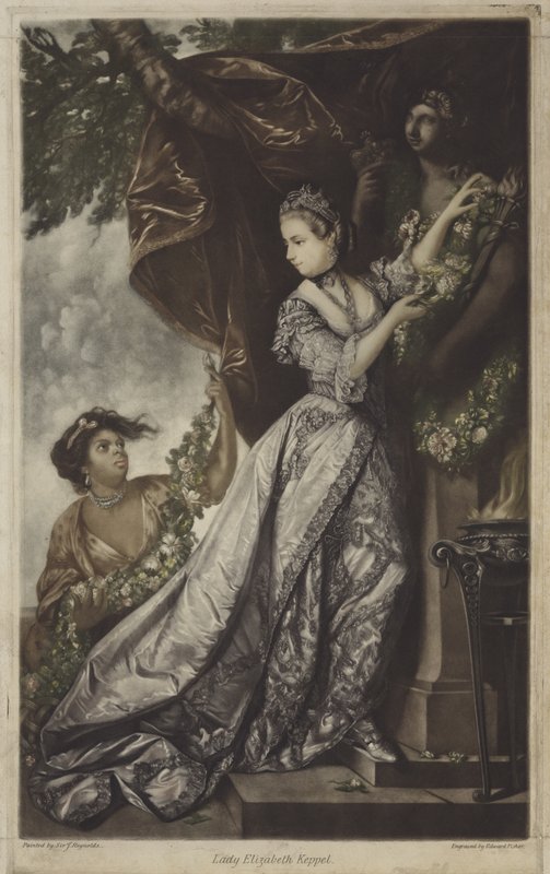 Lady Elizabeth Keppel (gravura colorida) de Edward Fisher