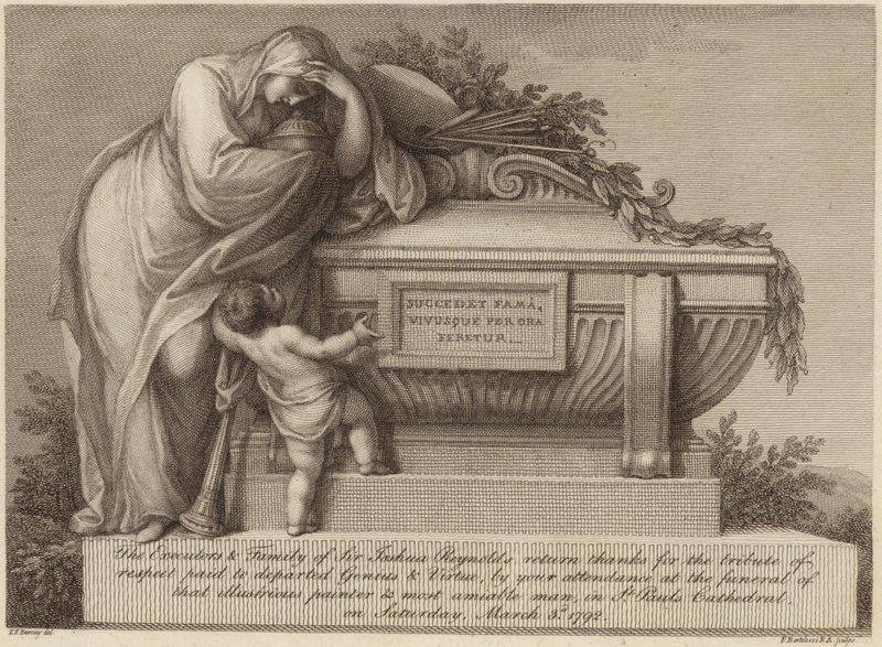Bilhete Funeral de Sir Joshua Reynolds de Edward Francis Burney