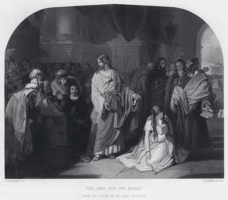 "Go, and Sin No More" (gravura) de Edward Henry (after) Corbould