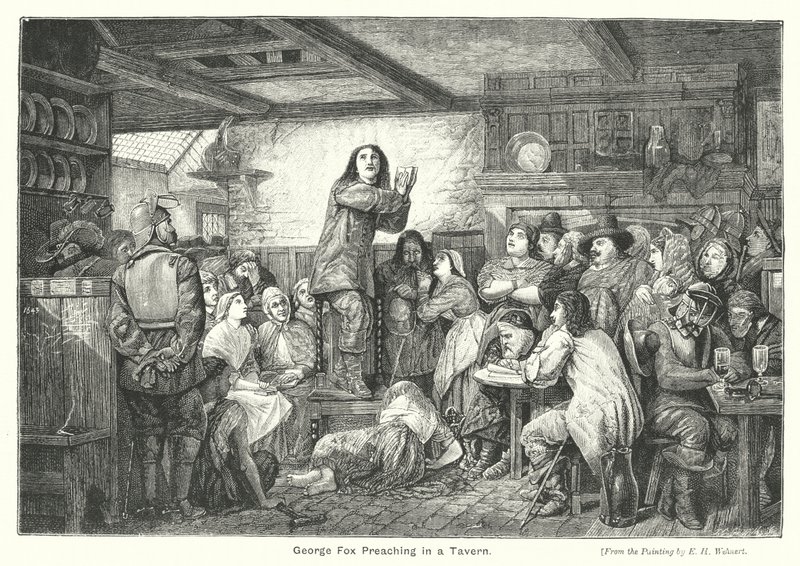 Pregação de George Fox numa Taberna (gravura) de Edward Henry (after) Wehnert