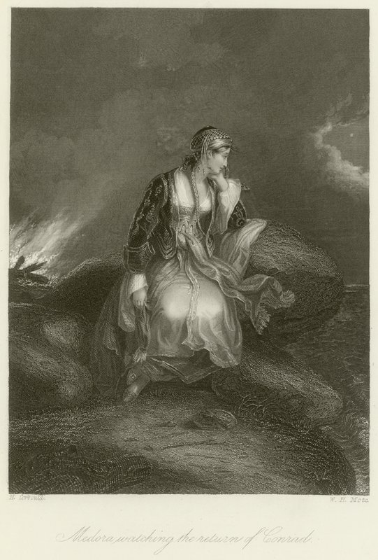 Medora assistindo o retorno de Conrad de Edward Henry Corbould