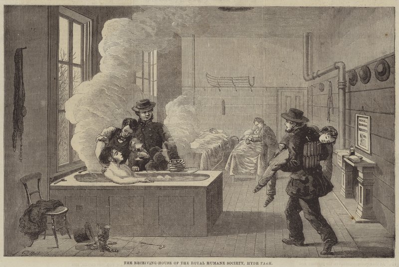 A casa receptora da Royal Humane Society, Hyde Park de Edward Hull