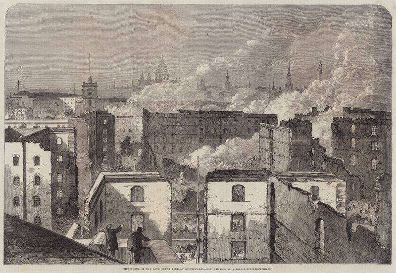 As ruínas do grande incêndio tardio em Southwark de Edward Hull