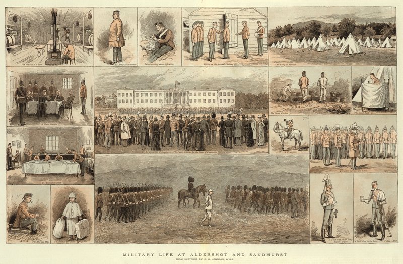 Vida militar em Aldershot e Sandhurst de Edward Killingworth Johnson