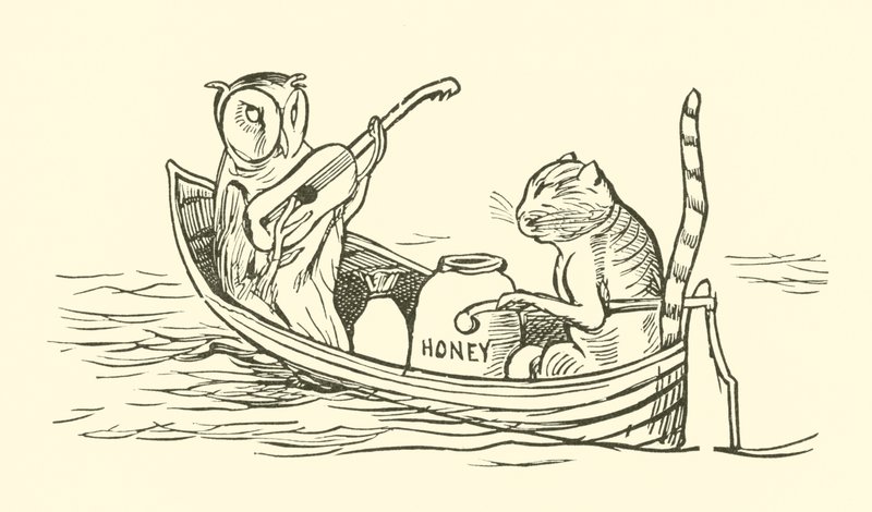A Coruja e o Gato Maricas (gravura) de Edward Lear