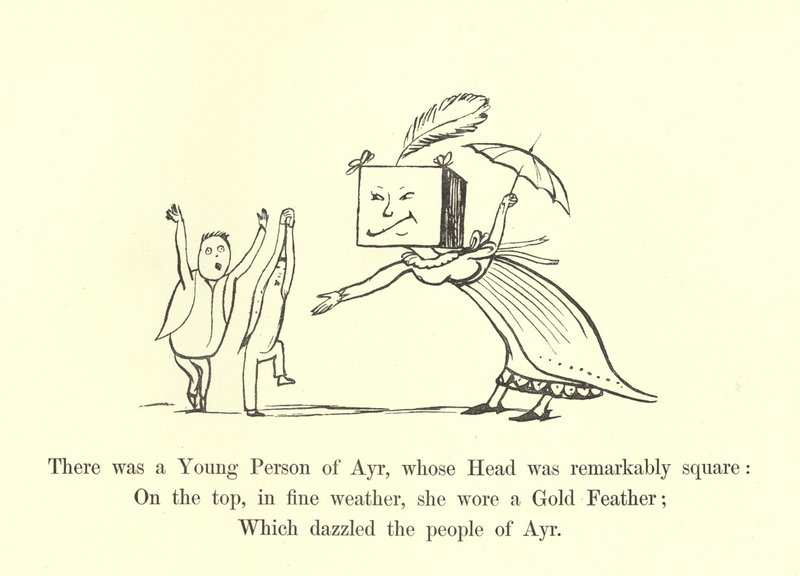 Havia um jovem de Ayr, cuja cabeça era notavelmente quadrada de Edward Lear