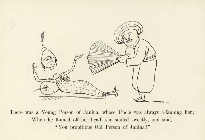 Havia uma jovem de Janina, cujo tio sempre a estava abanando de Edward Lear