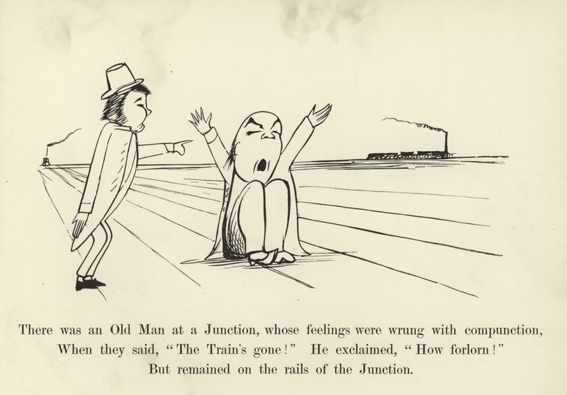 Havia um velho homem em um entroncamento, cujos sentimentos estavam errados com a compunção de Edward Lear