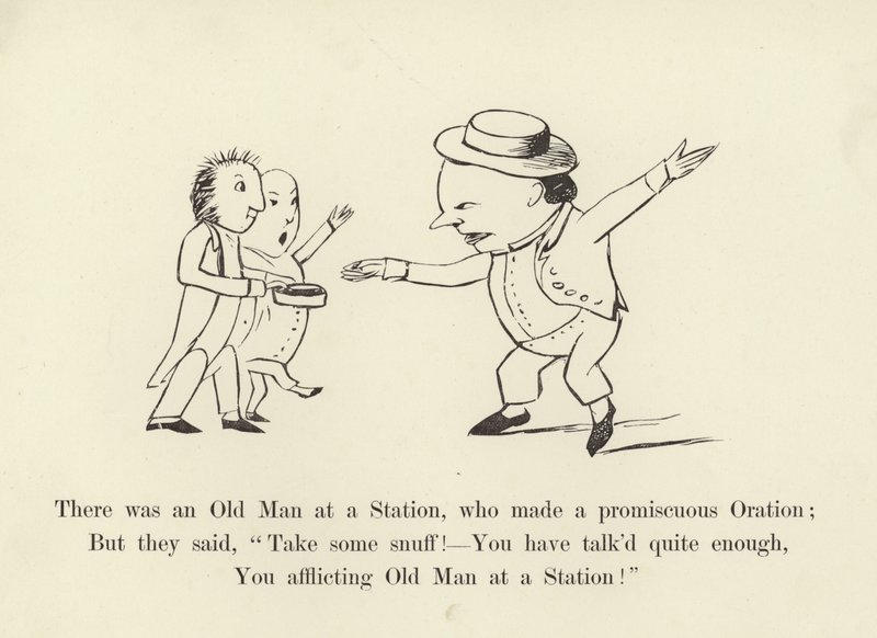 Houve um velho em uma estação, que fez uma oração promíscua de Edward Lear