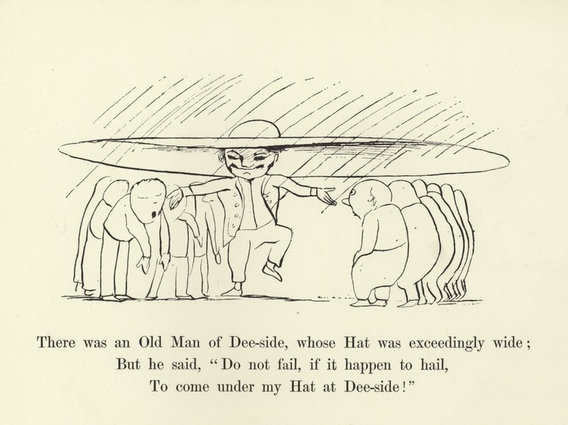 Havia um Velho de Dee-side, cujo Hat era excessivamente largo de Edward Lear