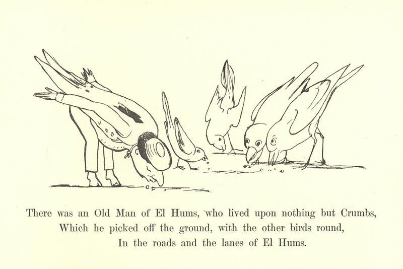 Havia um velho homem de El Hums, que viveu sobre nada além de migalhas de Edward Lear