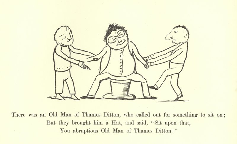 Havia um velho homem de Thames Ditton, que pediu algo para se sentar de Edward Lear