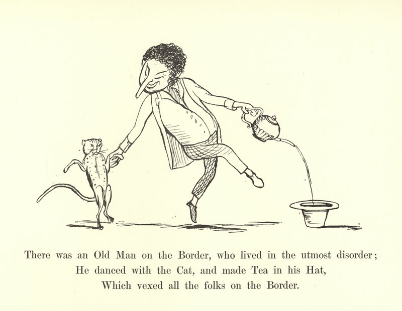 Havia um homem idoso na fronteira, que viveu na desordem máxima de Edward Lear