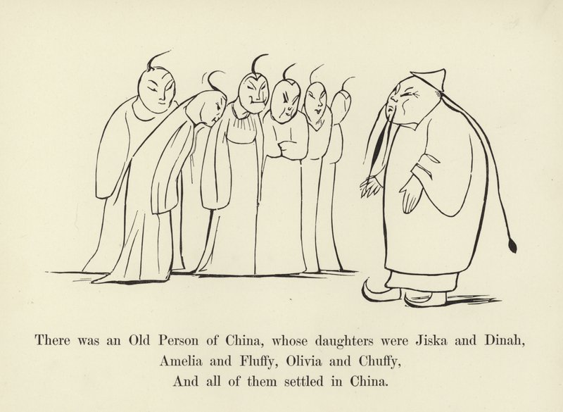 Havia uma pessoa idosa da China, cujas filhas eram Jiska e Dinah de Edward Lear