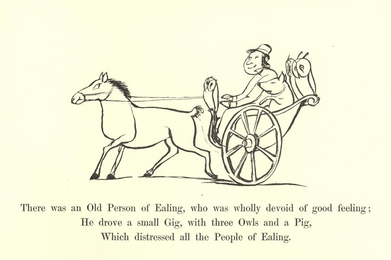 Havia uma Pessoa Idosa de Ealing, que era totalmente desprovida de bons sentimentos de Edward Lear